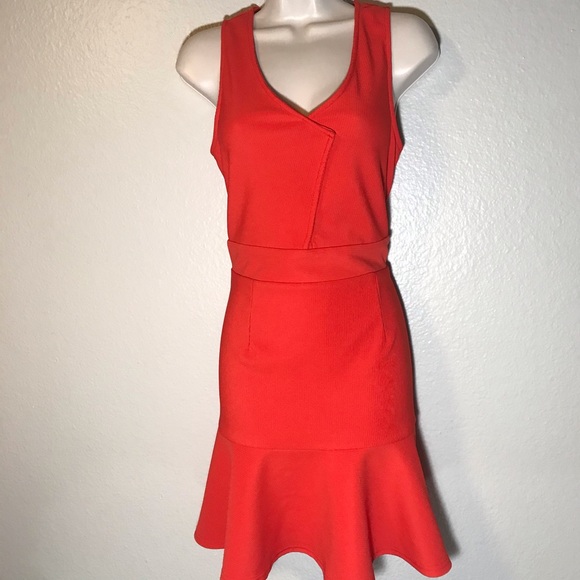 Pure Sugar Orange Red Open ruffled hem Dress - Picture 2 of 7